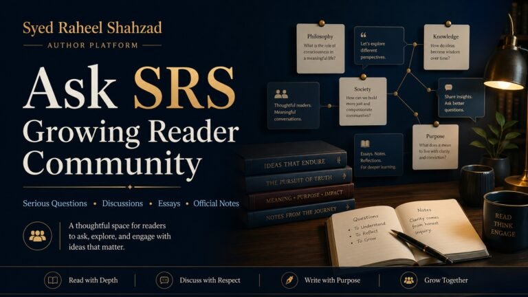 Ask SRS reader community platform connected to Syed Raheel Shahzad, The Syed Group and Syed Foundation.