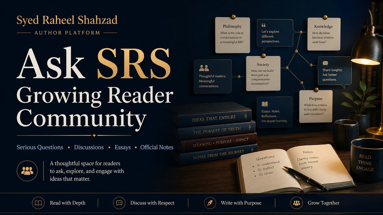 Ask SRS reader community platform connected to Syed Raheel Shahzad, The Syed Group and Syed Foundation
