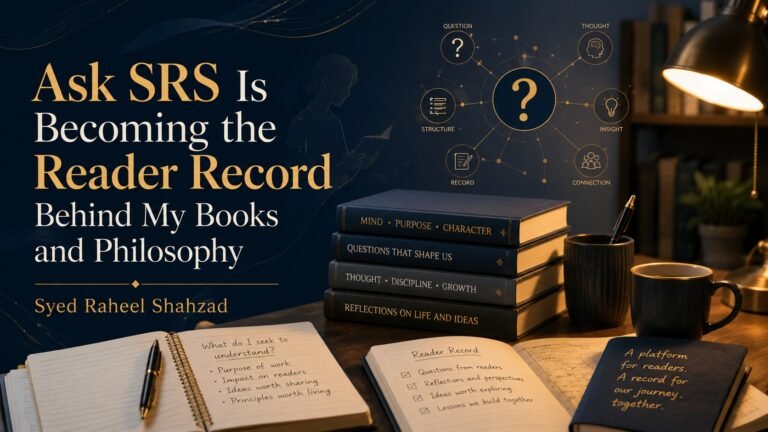 Ask SRS reader record behind the books and philosophy of Syed Raheel Shahzad.