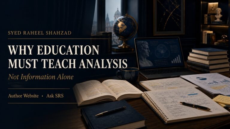 Why Education Must Teach Analysis, Not Information Alone Ask SRS Syed Raheel Shahzad image.