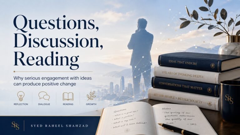 Questions Lead to Growth featured image showing Ask SRS, reading, discussion, and thoughtful positive outcomes.