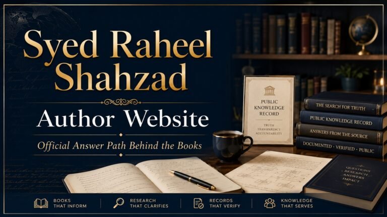 Syed Raheel Shahzad author website image showing the official answer path behind the books and Ask SRS