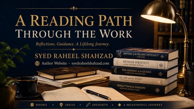 Syed Raheel Shahzad author website reading path image showing books, Ask SRS and the official author platform