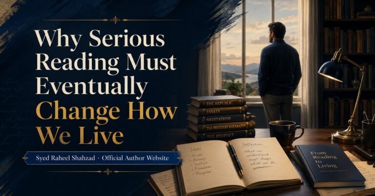 Why Serious Reading Must Eventually Change How We Live image for Syed Raheel Shahzad official author website and Ask SRS.