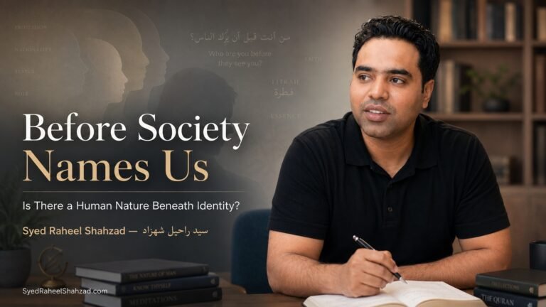 Syed Raheel Shahzad featured image for Before Society Names Us, exploring fitrah, human nature, identity, social formation and the person beneath inherited labels