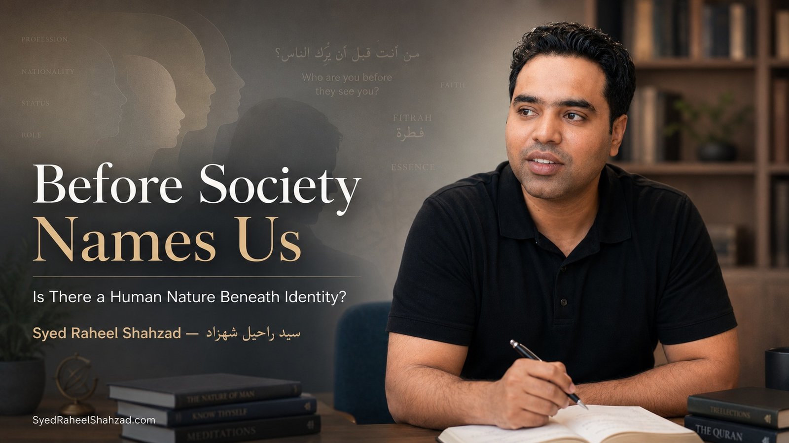 Syed Raheel Shahzad featured image for Before Society Names Us, exploring fitrah, human nature, identity, social formation and the person beneath inherited labels
