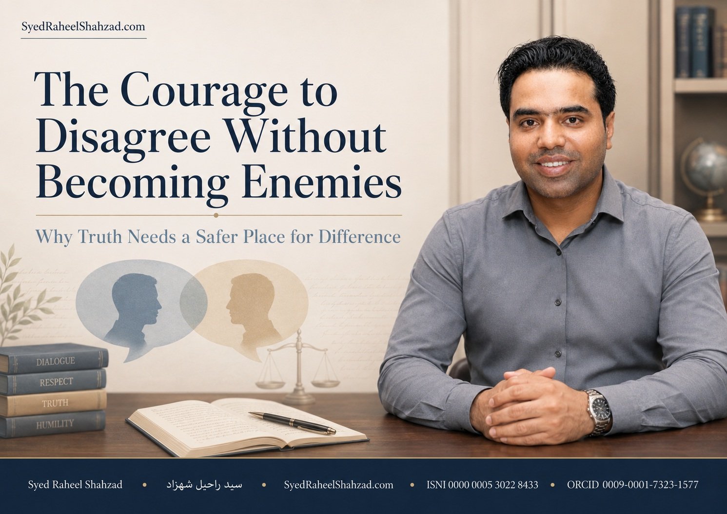 Syed Raheel Shahzad featured image for The Courage to Disagree Without Becoming Enemies, exploring truth, respectful disagreement, dialogue, intellectual humility and systems thinking