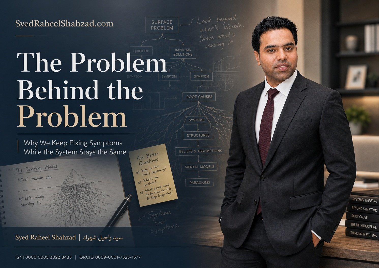 Syed Raheel Shahzad featured image for The Problem Behind the Problem, exploring systems thinking, root causes, recurring patterns and the structures behind visible problems