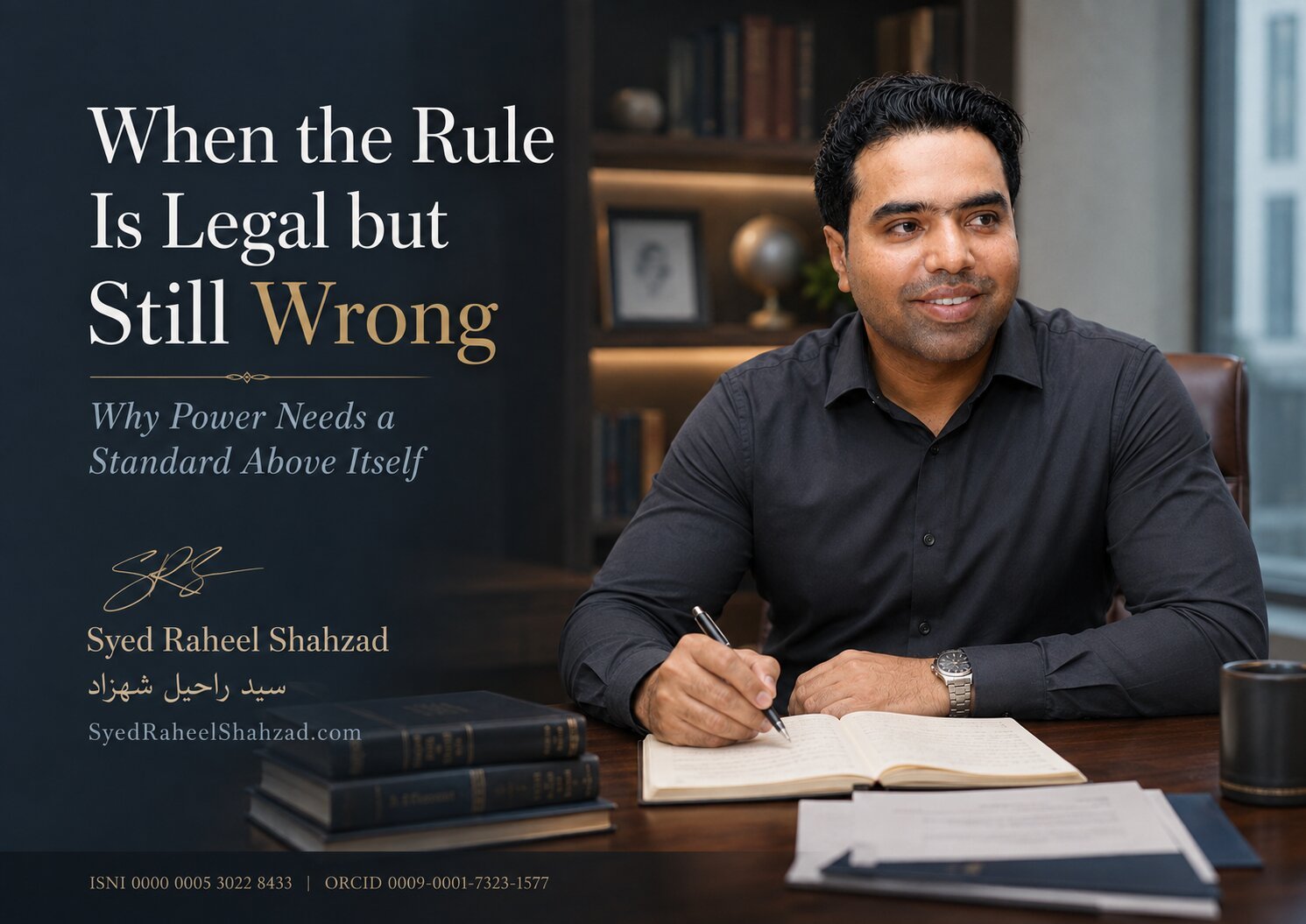 Syed Raheel Shahzad featured image for When the Rule Is Legal but Still Wrong, exploring law, justice, morality, power, legitimacy and philosophy