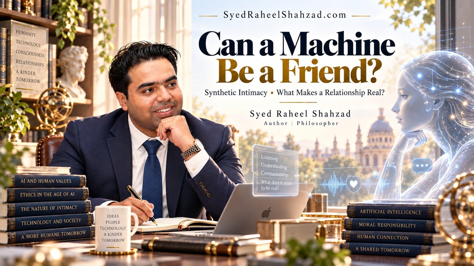 Syed Raheel Shahzad exploring AI companionship, friendship, reciprocity, consciousness, intimacy and human connection