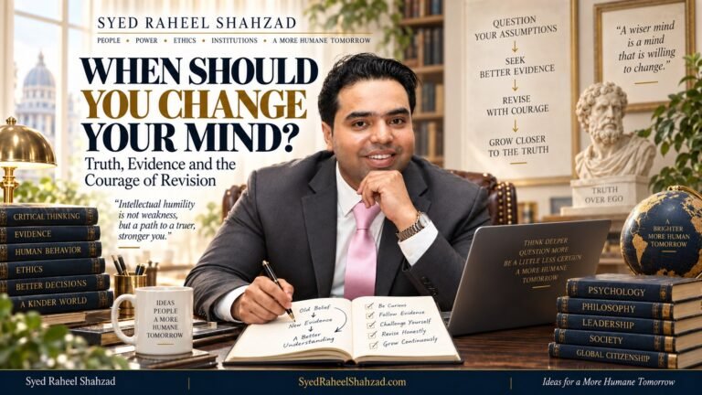 Syed Raheel Shahzad reflecting on truth, evidence, intellectual humility, belief revision and moral courage