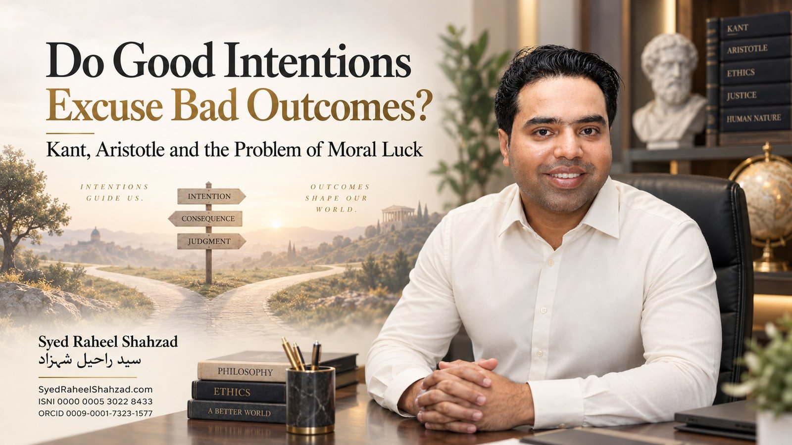Syed Raheel Shahzad featured image on good intentions, bad outcomes, Kant, Aristotle, moral luck, consequences and responsibility