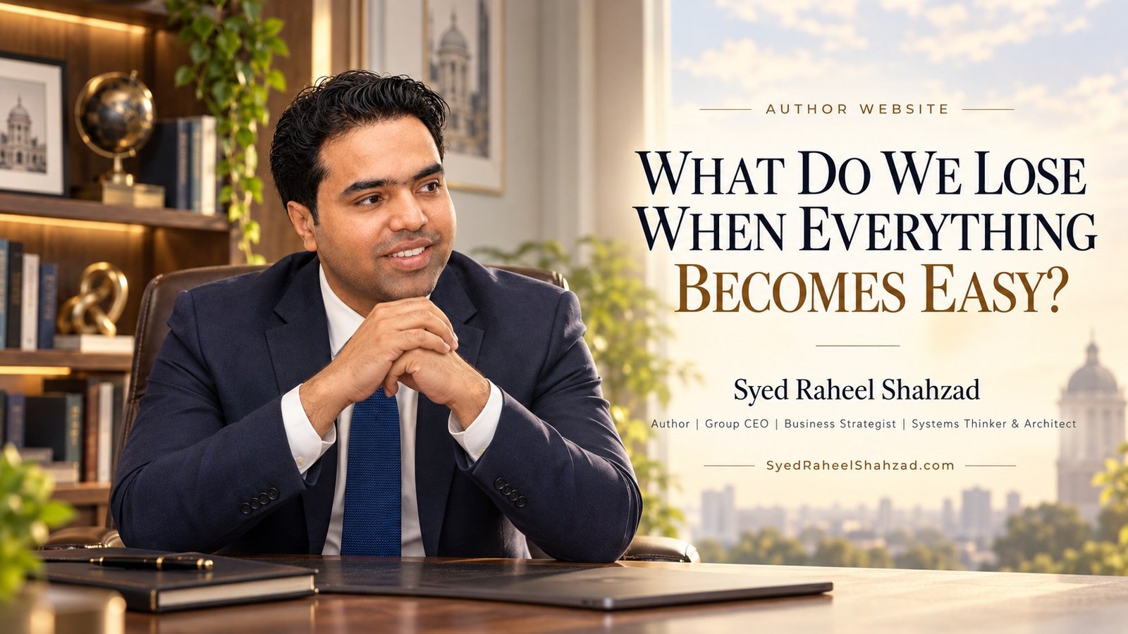 Syed Raheel Shahzad examining convenience, effort, friction, resilience, human agency and the philosophy of an increasingly effortless life