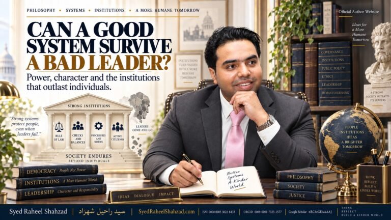 Syed Raheel Shahzad examining leadership, institutional design, systems thinking, accountability and the resilience of strong institutions