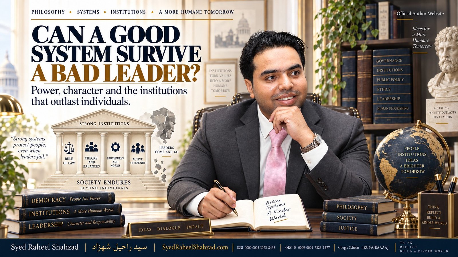 Syed Raheel Shahzad examining leadership, institutional design, systems thinking, accountability and the resilience of strong institutions