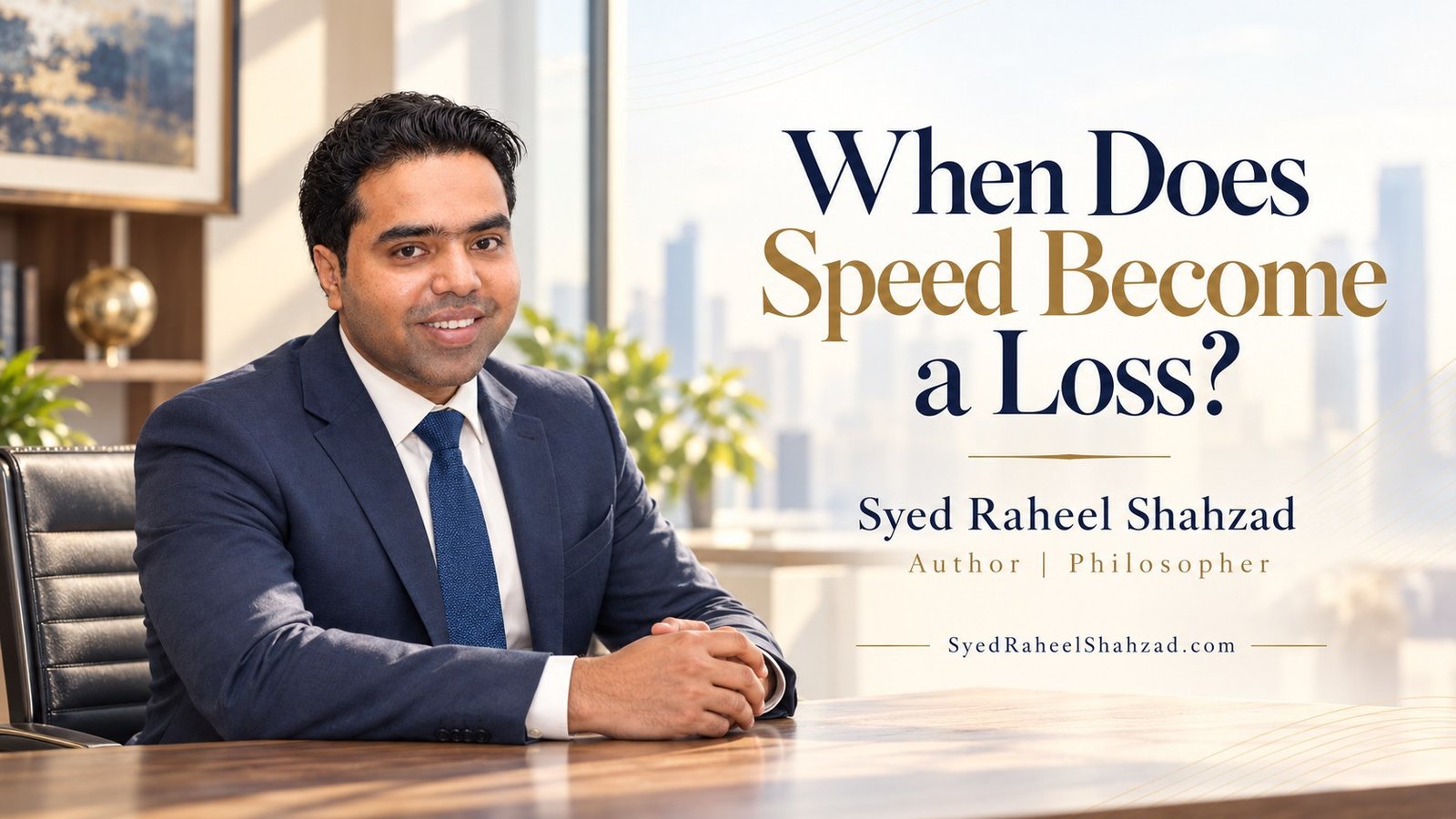 Syed Raheel Shahzad examining speed, acceleration, patience, time, judgment, depth and human flourishing