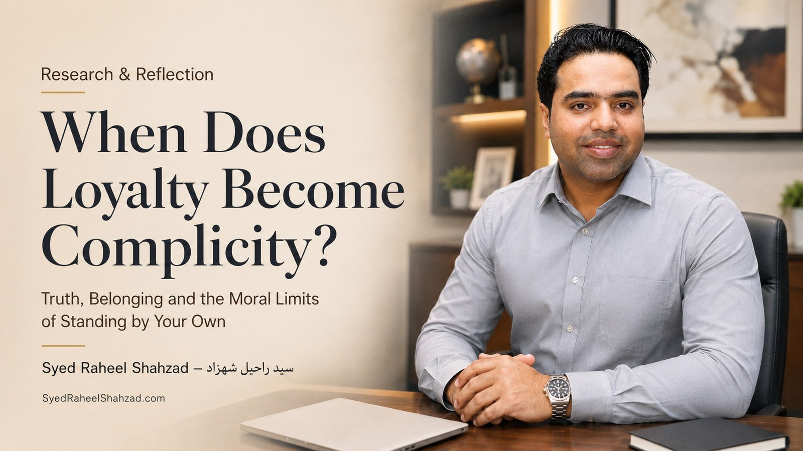 Syed Raheel Shahzad featured image on loyalty, complicity, truth, Aristotle, Kant, belonging, moral courage and integrity
