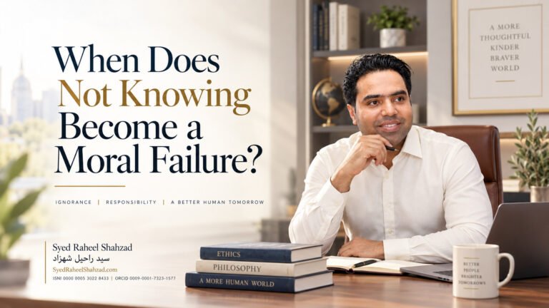 Syed Raheel Shahzad featured image on ignorance, willful blindness, Aristotle, Aquinas, knowledge, inquiry and moral responsibility