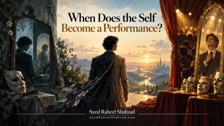 Philosophical artwork by Syed Raheel Shahzad exploring authenticity, identity, self-presentation, recognition, social performance and the divided self